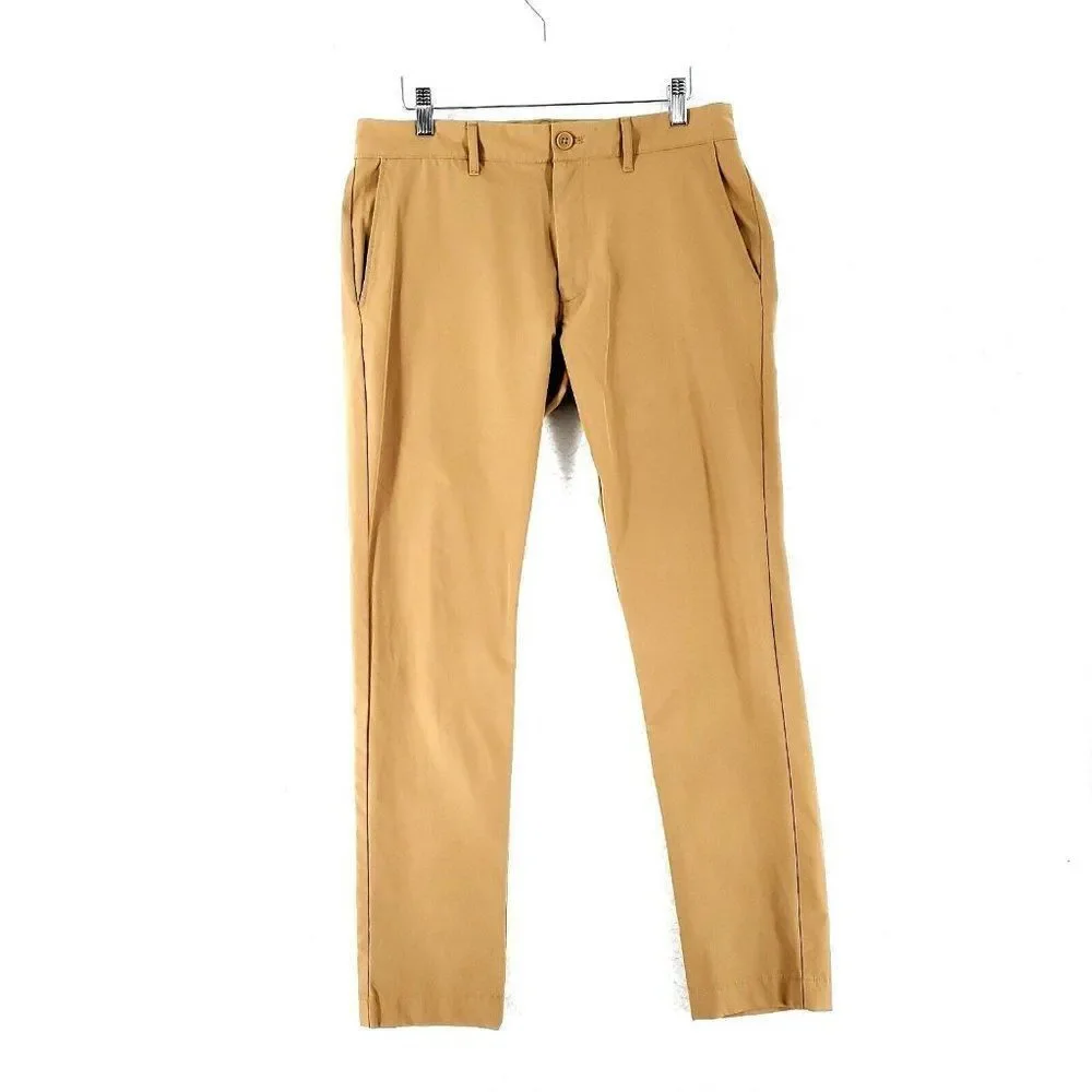 J‎ Crew Flex Lightweight Polyester Brown Flat Front Low Rise Chino Pants 31/31